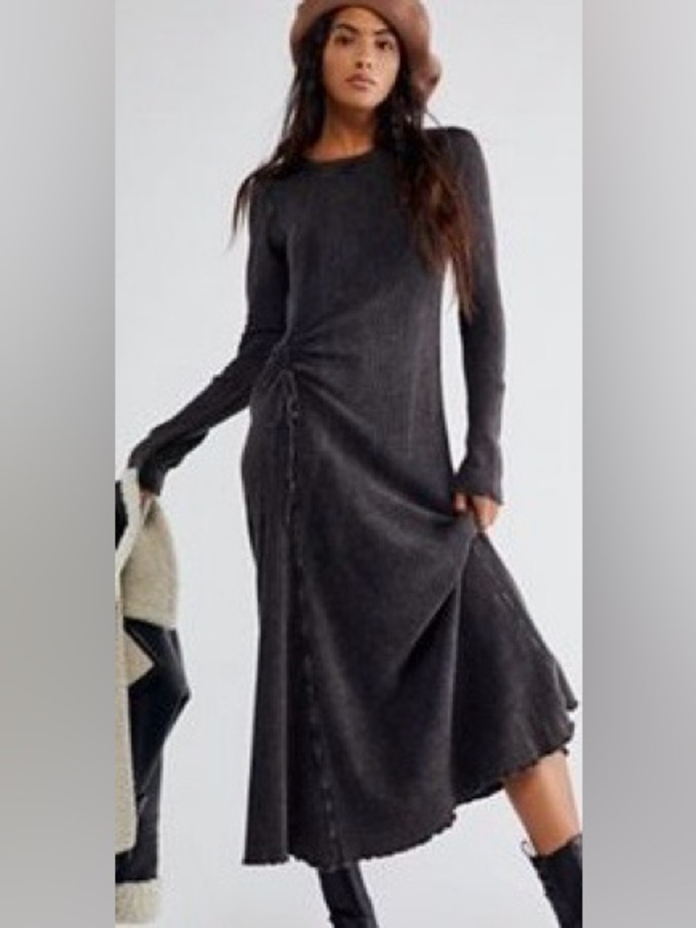 Free People FP One Natasha Thermal Waffle Knit Maxi Dress
